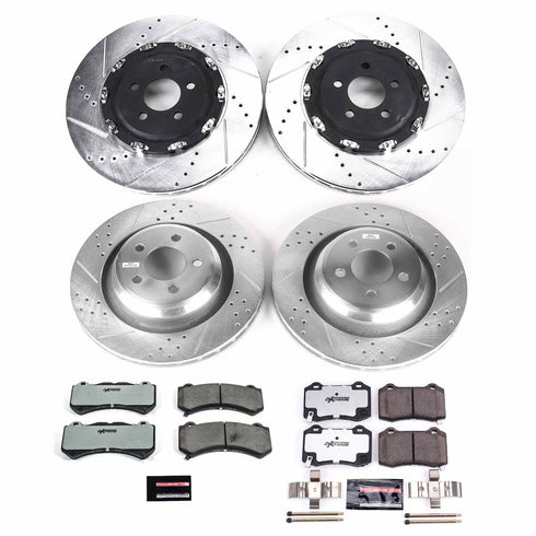 Charger / Challenger Hellcat Front 2 piece rotors / Rear 1 piece Full kit 15 - 20