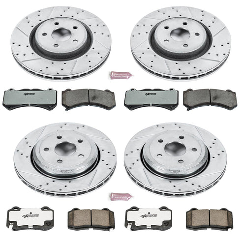 Jeep GC / Durango SRT 1 PIECE ROTOR SET UP Front & Rear Z26 Street Warrior Brake Kit